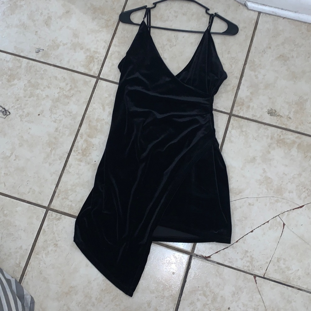 Black Mini Asymmetrical Dress